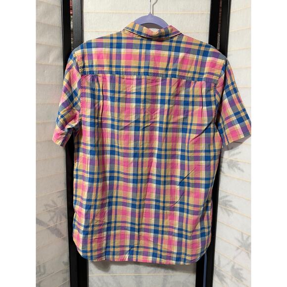 Outerknown Mens Small Plaid Shirt NWT Short Sleeve Organic Cotton Eco Button-Up - Picture 2 of 6